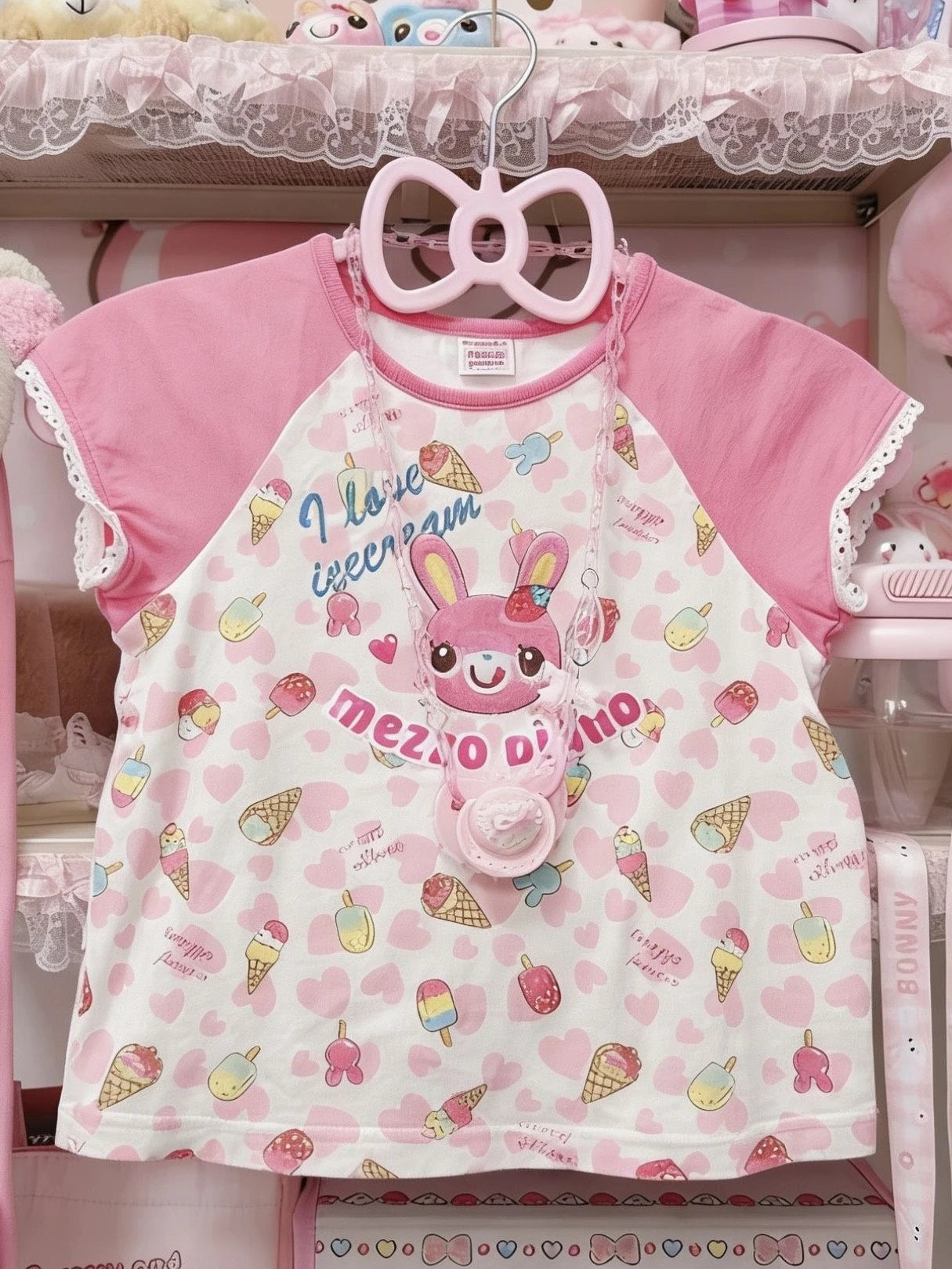Teens Girls Pink Cartoon T-shirts Japanese Kawaii Cute Lolita Blouses Women Vintage Sweet Lace Peter Pan Collar Shirts summer