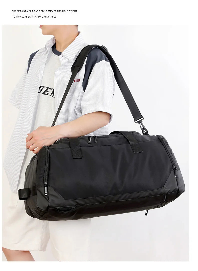 Large capacity travel bag with printed logo name boxing sports storage bag gym bag personalized pattern