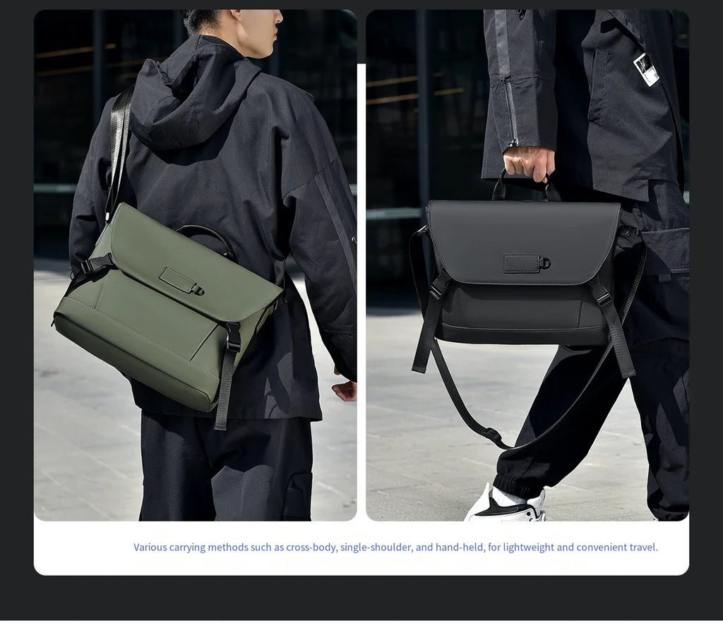 New Briefcase, High-End Business Crossbody Bag, Commuter Travel Backpack, Large-Capacity Shoulder Bag, Fashionable Water-Repellent Handbag, Laptop Bag, Solid Color Casual Bag