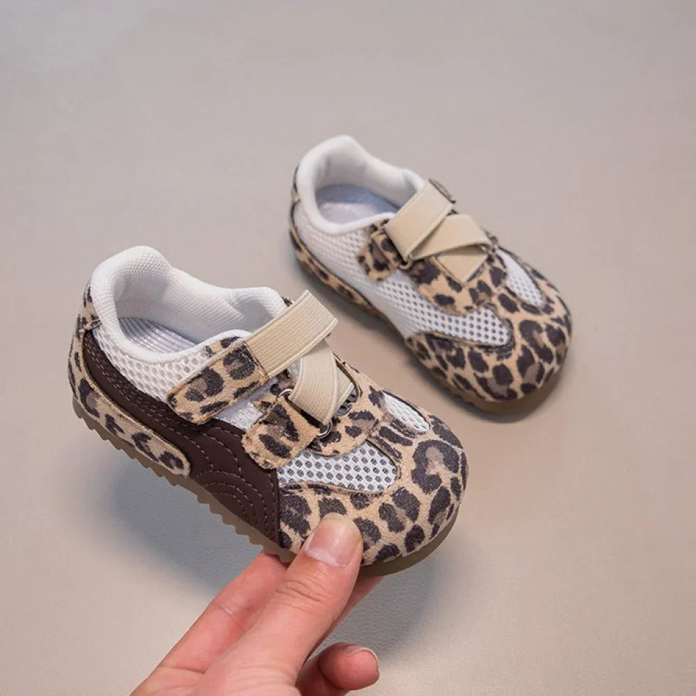 Kid's Sneakers Summer Sport Shoes For Children Mesh Breathable Leopard Boy's Girl's Running Footwear Anti-slippery Ergonomics