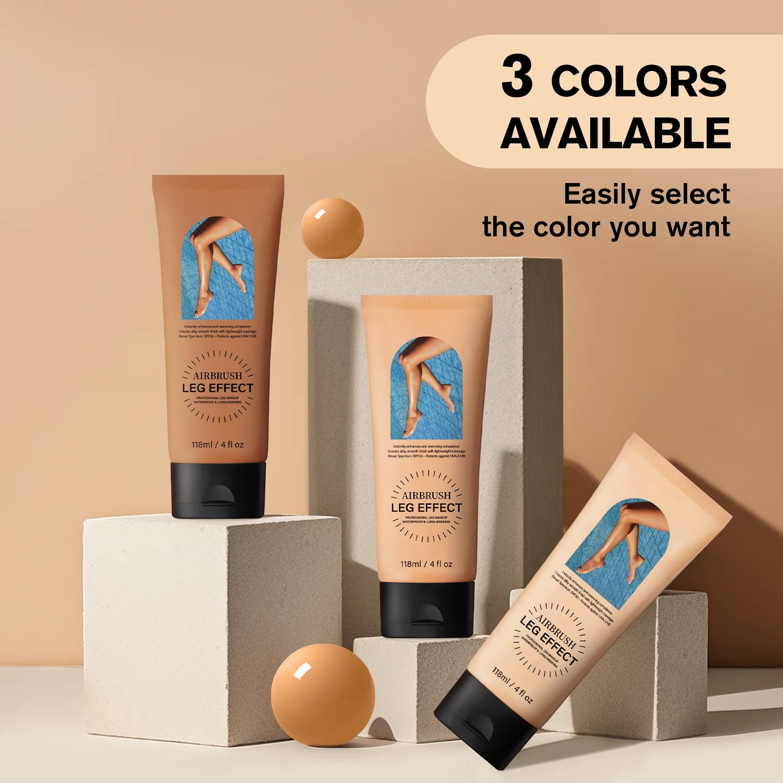 All-in-One Leg Perfector Lotion 118ml - 3 Shades with SPF 30, Waterproof, Long-Wear to Conceal & Smooth Skin Flawlessly.
