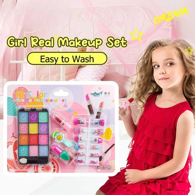 Kids Makeup Kit for Girl Toys Washable Real Cosmetic Makeup Girls Princess Gift Play Make Up Toys for Toddler Safe & Non-Toxic