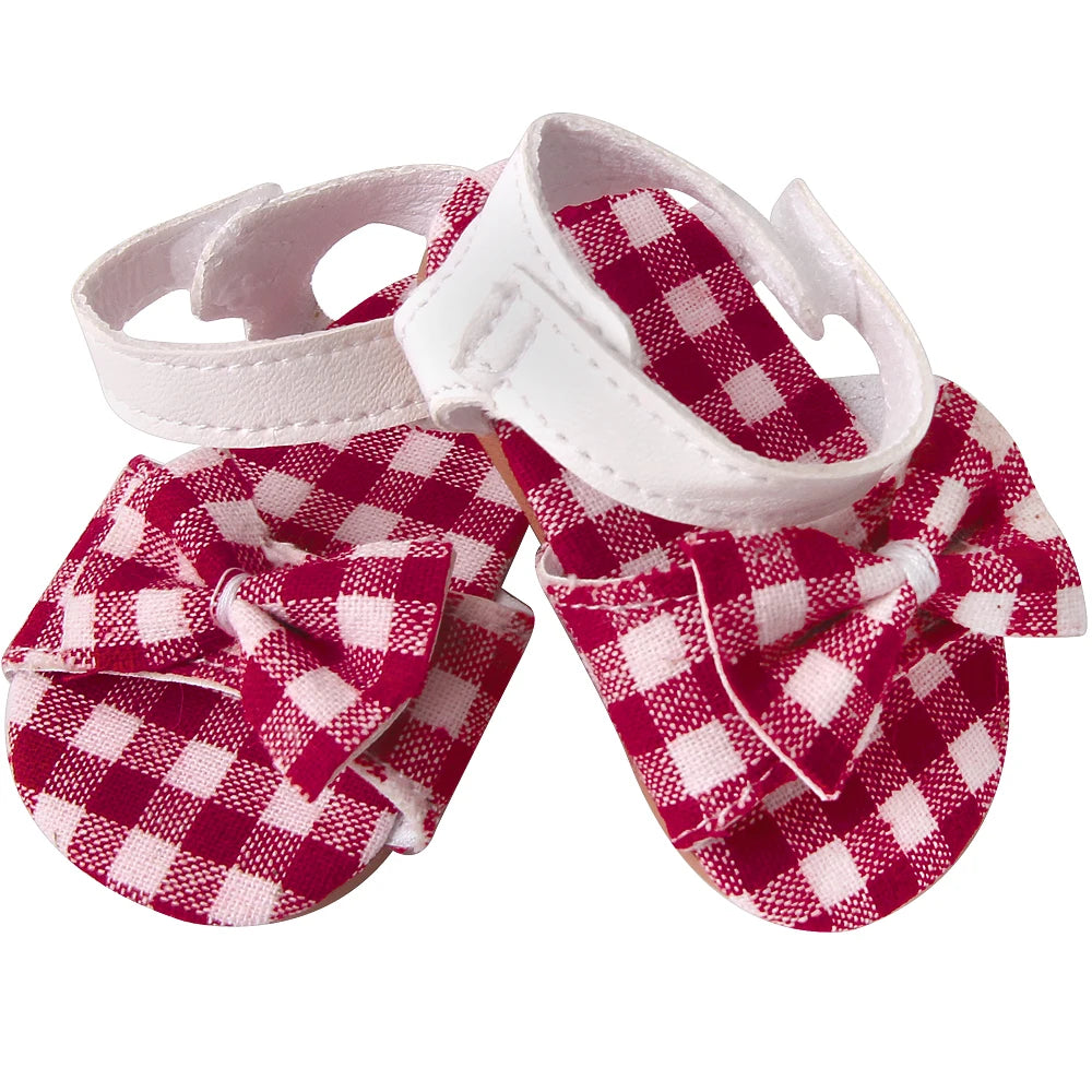 Dropshipping Girl Doll Sandals Shoes American 18 Inch Girl Doll Cute Bow Sandals Ours & Generation Toys Accessories Dress Shoes