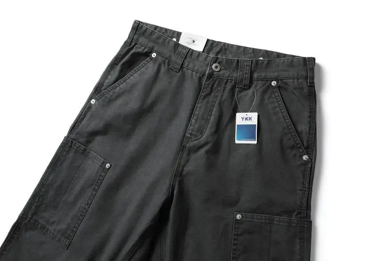 Men Streetwear Fashion Loose Casual Pure Cotton Wide Leg Baggy Pant Cityboy High Street Amikaji Cargo Pants Trousers