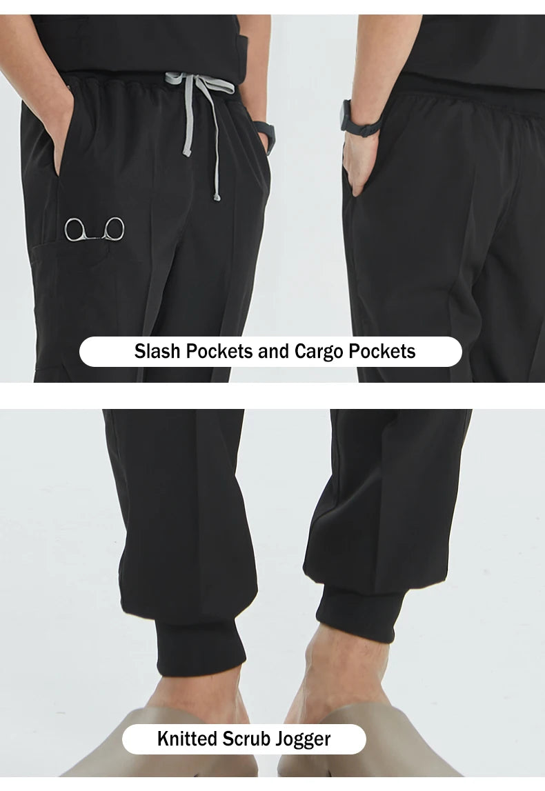2026 V-neck Medical Nursing Uniforms for Men Short Sleeves Scrubs Surgical Sets Pediatrics Hospital Clothing S21
