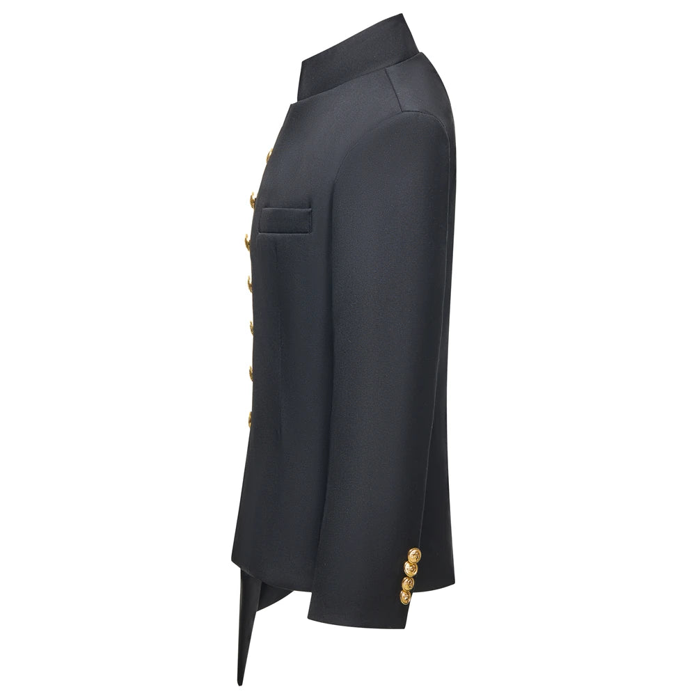 Kids' Two - Piece Suit Set: Royal Blue Jacket with Gold Buttons & Pants, Formal Outfit for Boys