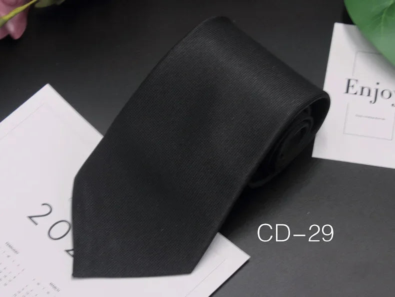 Black Neck Ties For Men Women Casual Suits Solid Tie Gravatas Skinny Mens Neckties For Business Wedding Men Ties