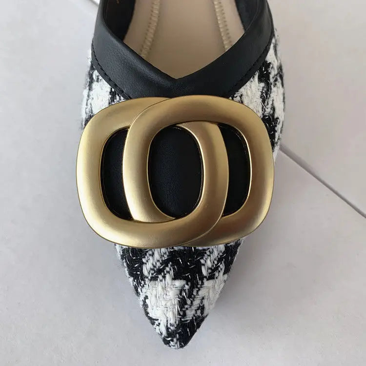 Office Shoes For Women 2025 Ladies Summer Footwear Luxury Leather Casual Formal Pointed Toe Low Heel Elegant Popular Wholesale H
