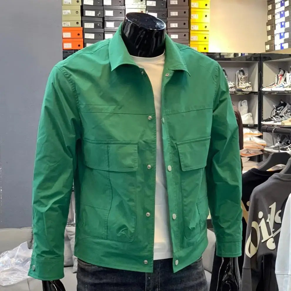 Men Casual Loose Workwear Jacket Long Sleeve Coat Multiple Colors