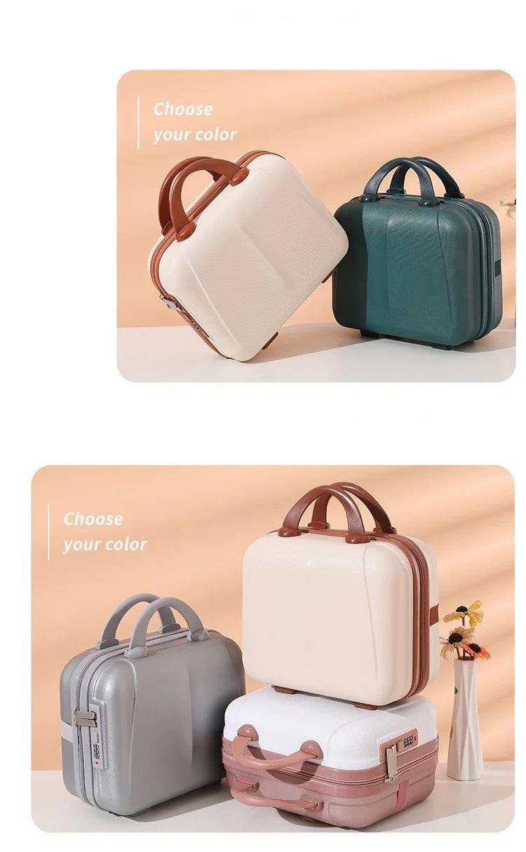 Portable Hand Suitcase With Password Lock Makeup Storage Bag Boarding Luggage Organizer Case Travel Cosmetic Box Festival Gift