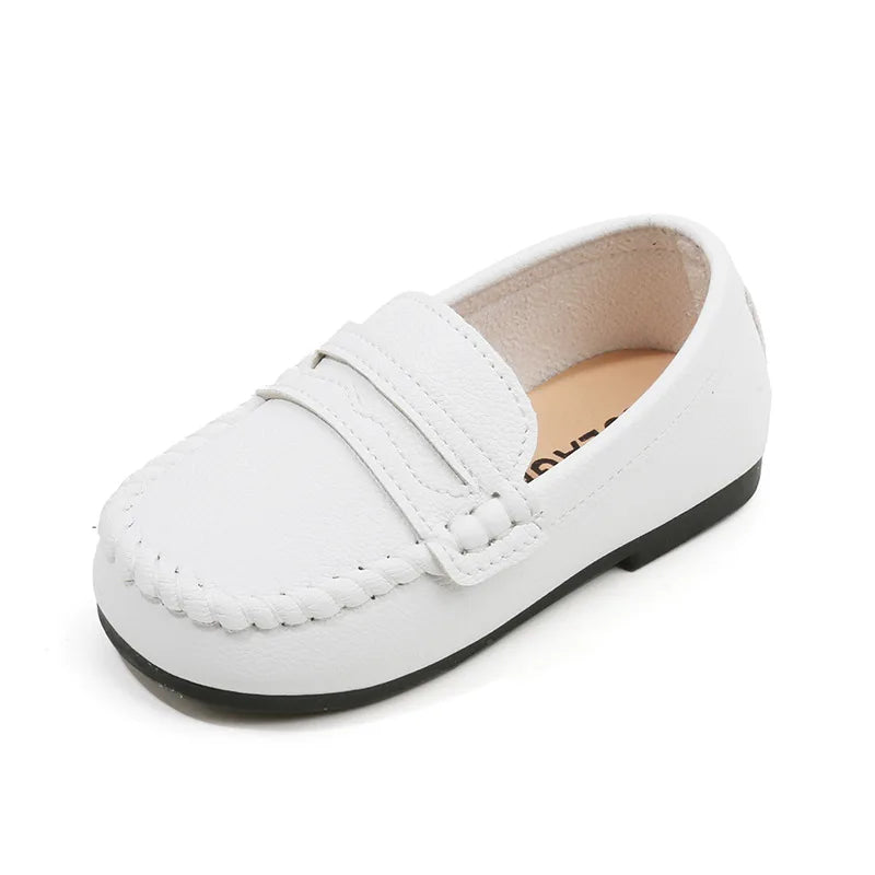 Boy Leather Shoe Fashion Solid Color Versatile Kids School Causal Single Shoes Breathable Non-slip Children Slip-on Flat Loafers