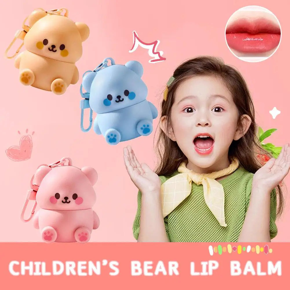 1PCS Childrens Lip Balm Bear Shape Moisturizing Care Kids Adult Lip Protection Dryness Prevention Gentle Lip Care Essential