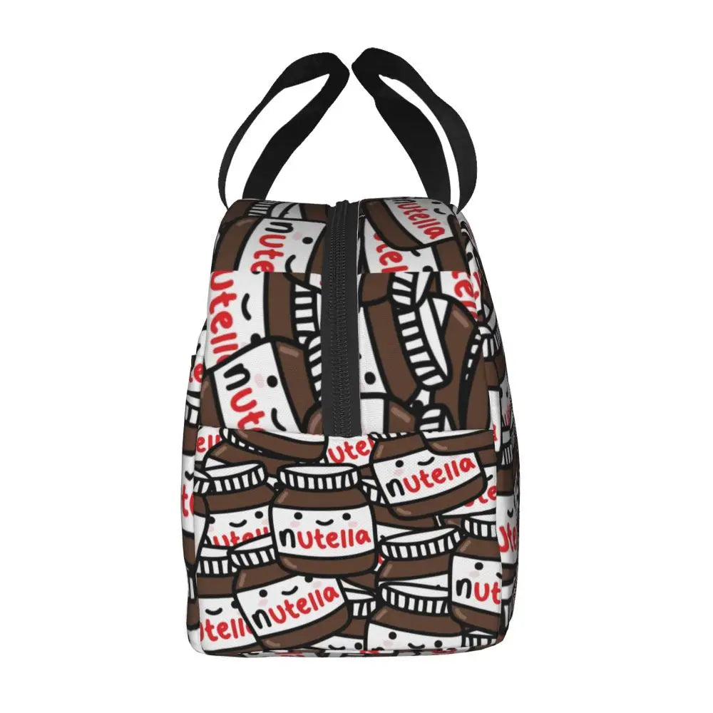 Custom Italy Nutellas Thermal Insulated Lunch Bag Women Portable Lunch Container for Outdoor Picnic Storage Food Box