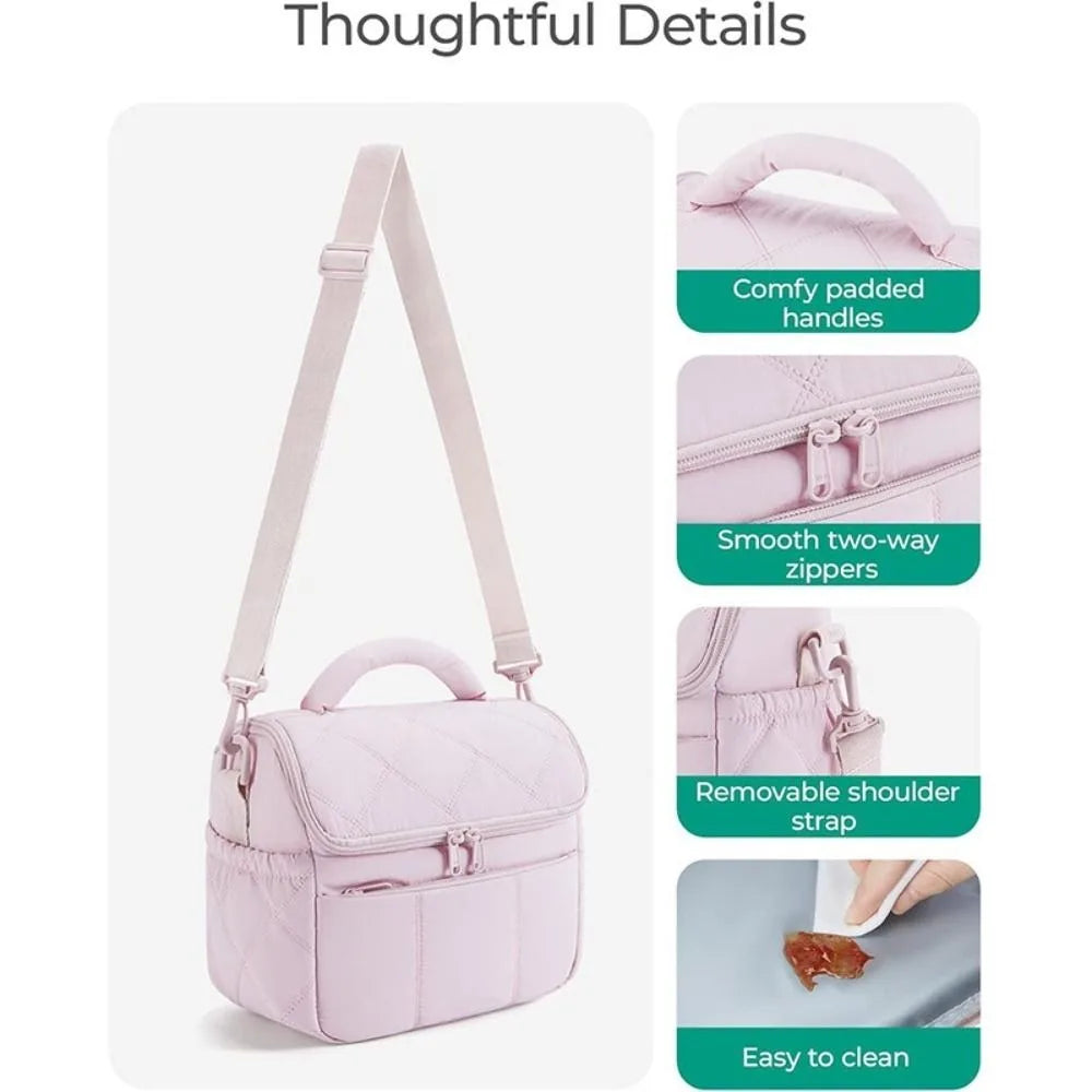 New Nylon Lunch Bag Reusable Multi-functional Insulated Lunch Box Leakproof Insulated Bag Women Special Purpose Bags