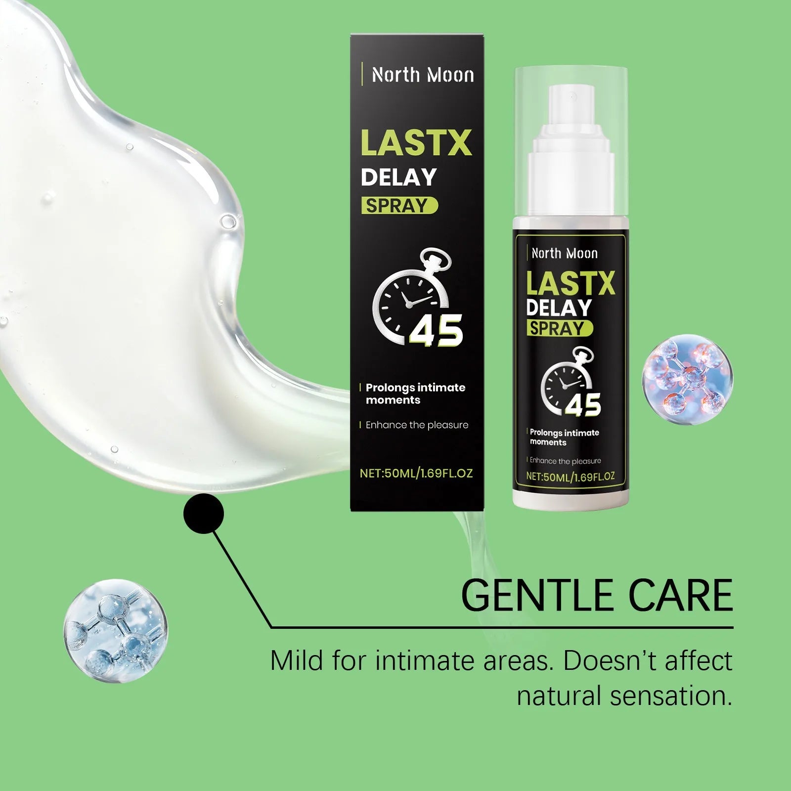 North Moon Herbal Men Body Care Spray Gentle Moisturizing Intimate Caring Reducing Scratch Increasing Energy Private Area Sprays