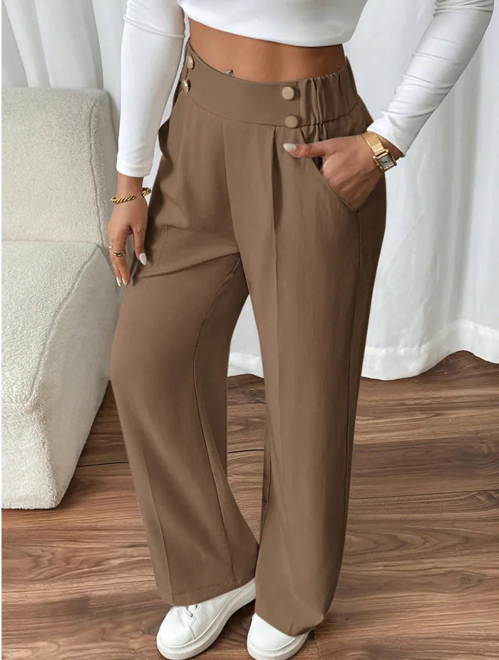 Women's Trousers Casual High-waisted Trousers Loose Temperament Versatile Office Female Straight Long Pants 2025