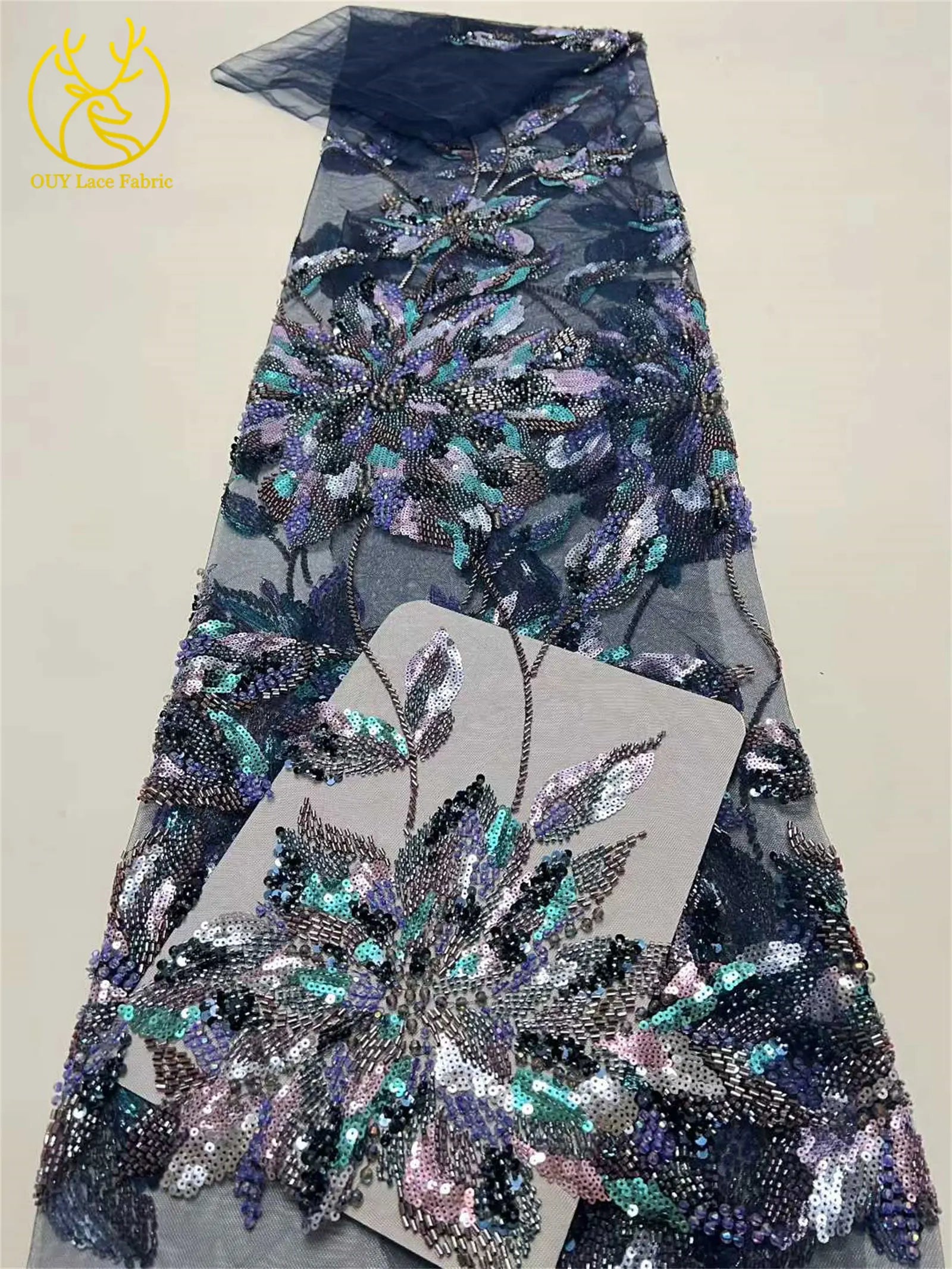 2026 Nigeria Wedding Dress Sewing High Quality African Groom Embroidery Beaded Lace Fabric French Sequin Tulle Lace Fabrics