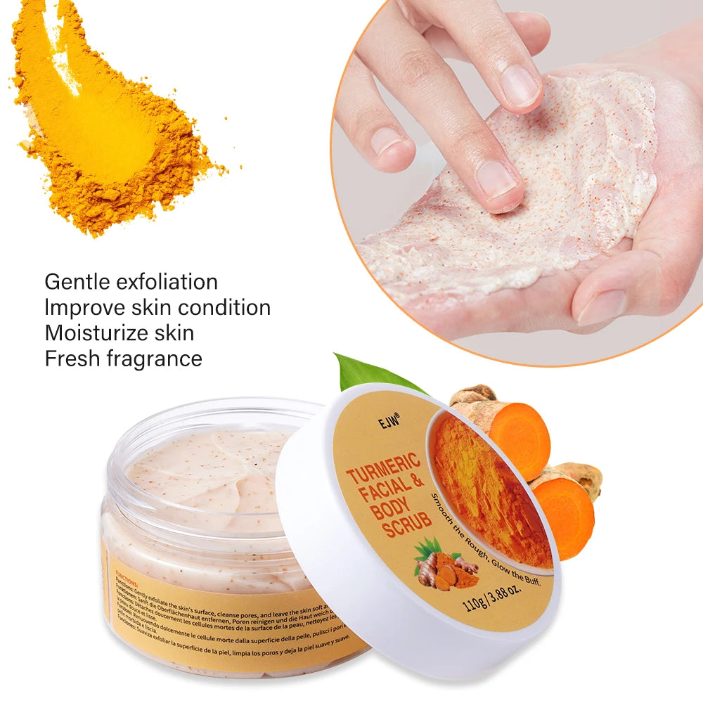 Turmeric Brightening Body Wash | Gentle Shower Gel for Uneven Skin |  Deep Cleansing, Hydrating Formula | Body Scrub