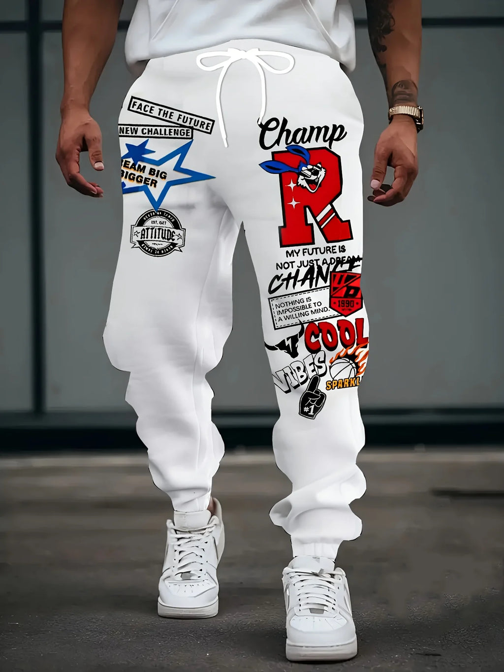 The new men's trousers for Spring and Autumn 2025 are casual fashionable soft comfortable and simple with 3D pattern prints