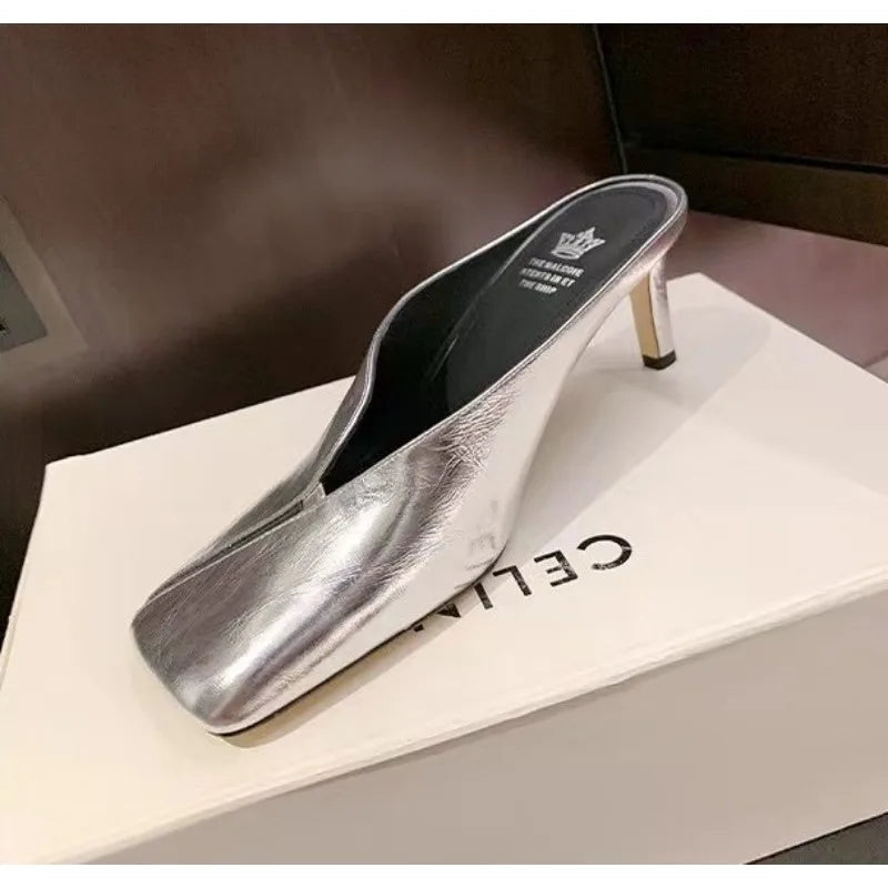 High Heel Pumps Female Shoes for Women Mules Flip Flops New in Casual Slides Summer Outside Concise Ladies Sandals