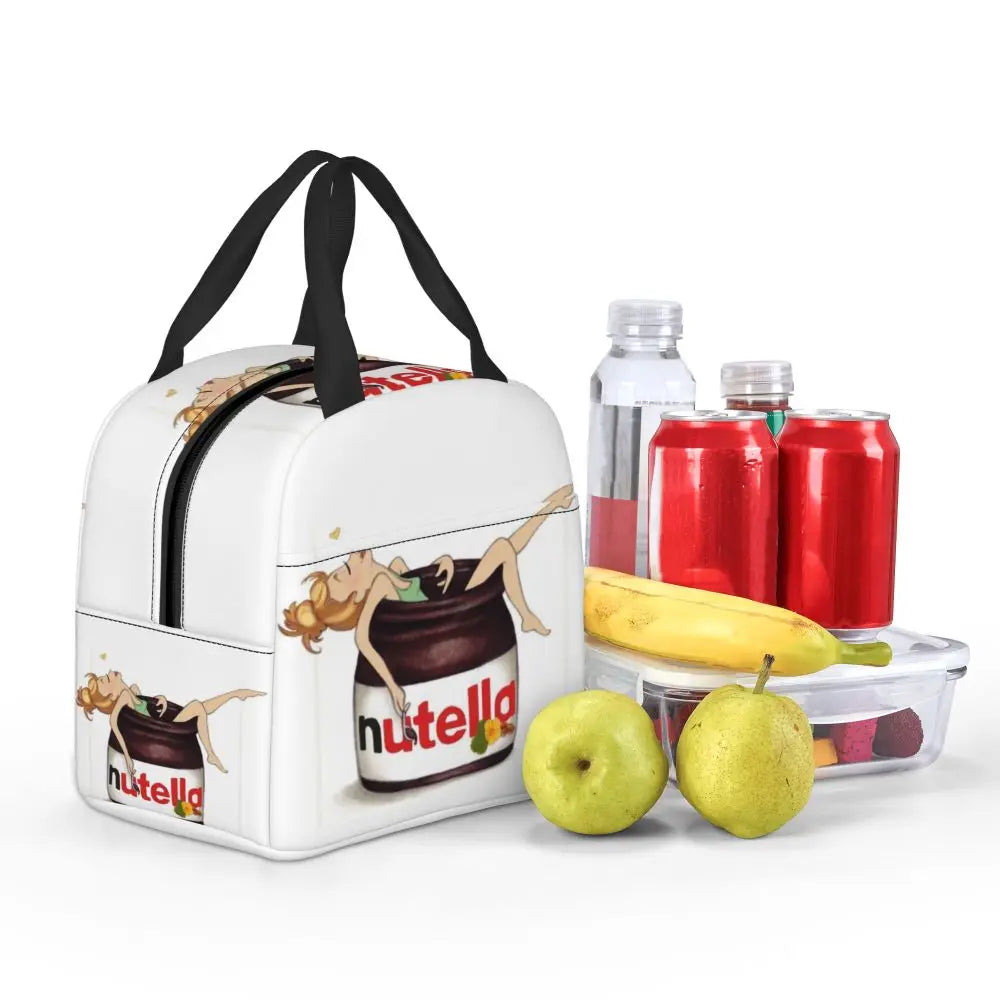 Custom Italy Nutellas Thermal Insulated Lunch Bag Women Portable Lunch Container for Outdoor Picnic Storage Food Box