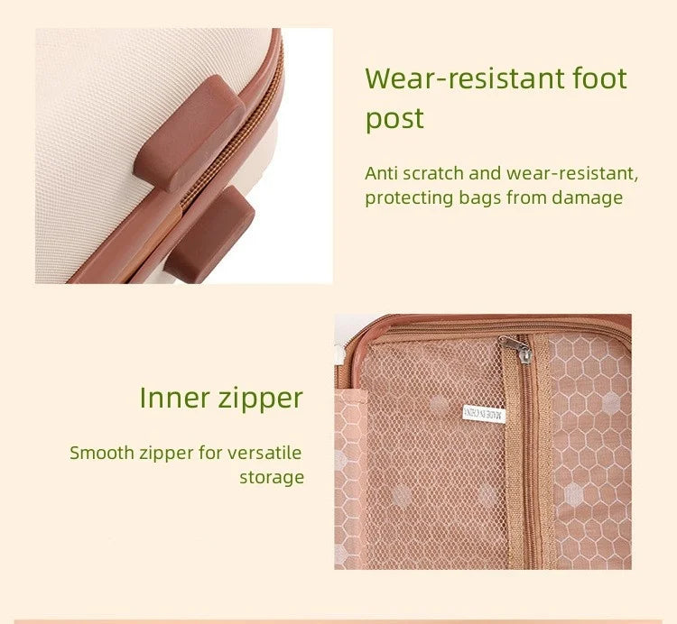 Portable Hand Suitcase With Password Lock Makeup Storage Bag Boarding Luggage Organizer Case Travel Cosmetic Box Festival Gift