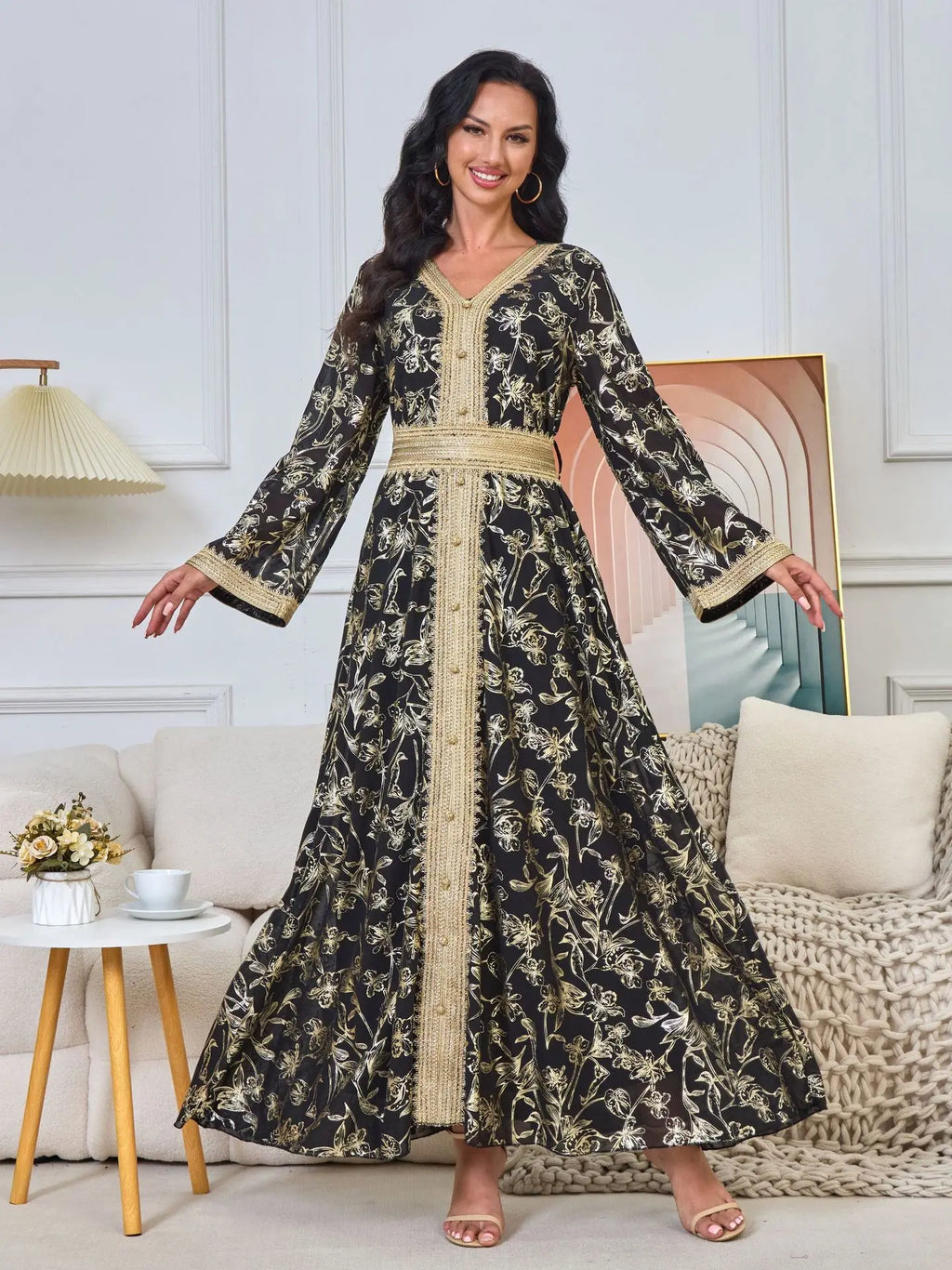 Summer Elegant Print Dress for Women Muslim Abaya Long Dress Dubai Party Evening Dress Islamic Turkey Kaftan Femme Vestidos Robe