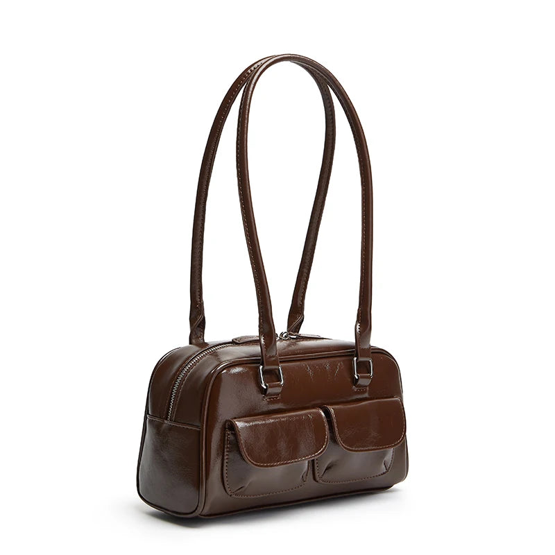 New Women's Bag Bowling Bag 2024 New Niche Joker Boston Bag Tote Bag Underarm Shoulder Bag