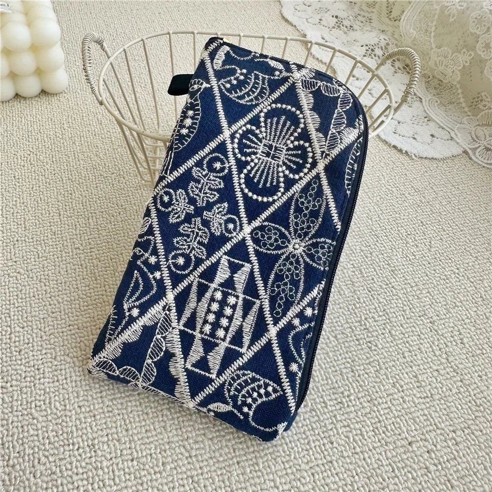 Ladies' Coin Purses Handmade Cotton Linen Embroidery National Personalized Canvas Lipstick Mobile Phone Glasses Storage Bags
