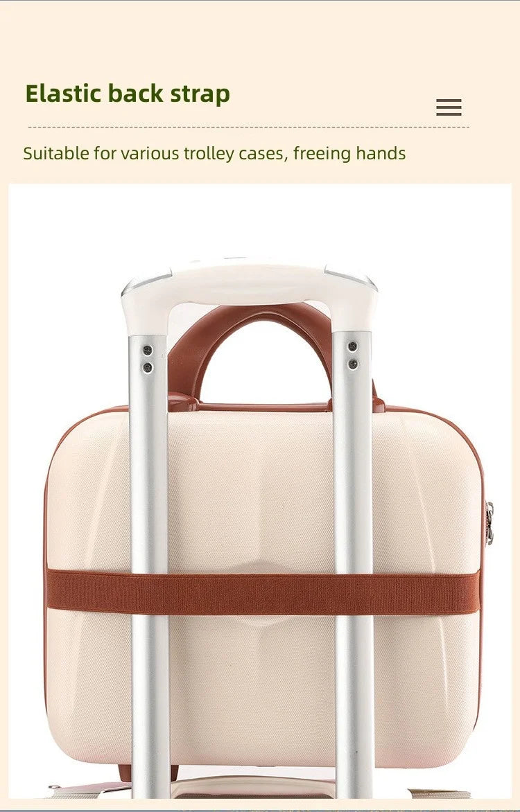 Portable Hand Suitcase With Password Lock Makeup Storage Bag Boarding Luggage Organizer Case Travel Cosmetic Box Festival Gift