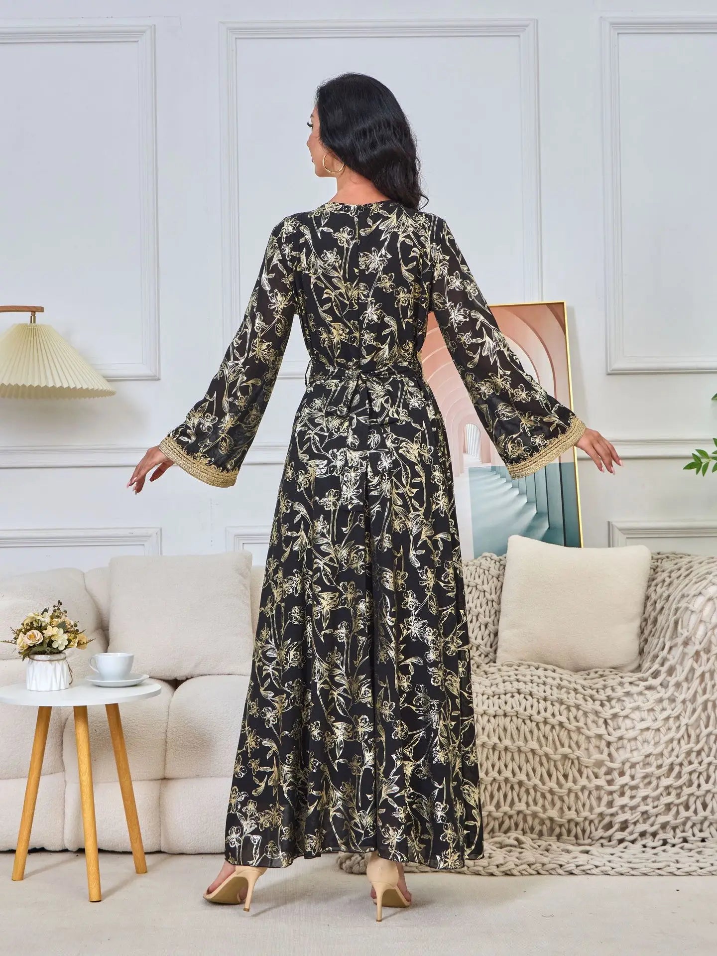 Summer Elegant Print Dress for Women Muslim Abaya Long Dress Dubai Party Evening Dress Islamic Turkey Kaftan Femme Vestidos Robe