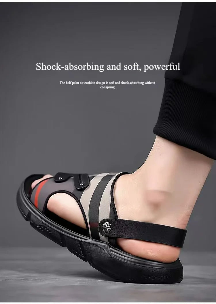 Luxury Men's Sandals - Premium Summer Slide Sandals Anti-Slip Soft Sole Outdoor/Indoor Durable Comfortable Trendy High-End
