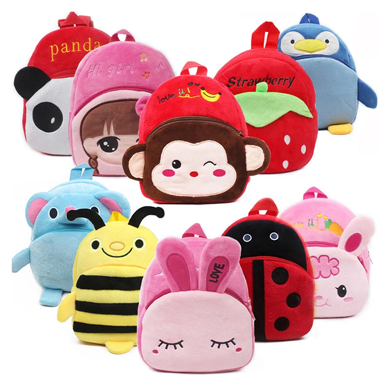 Fashion Children School Bags Cartoon Plush Kids Backpack Kindergarten Boys And Girls School Bags Mini Backpack Book Bag