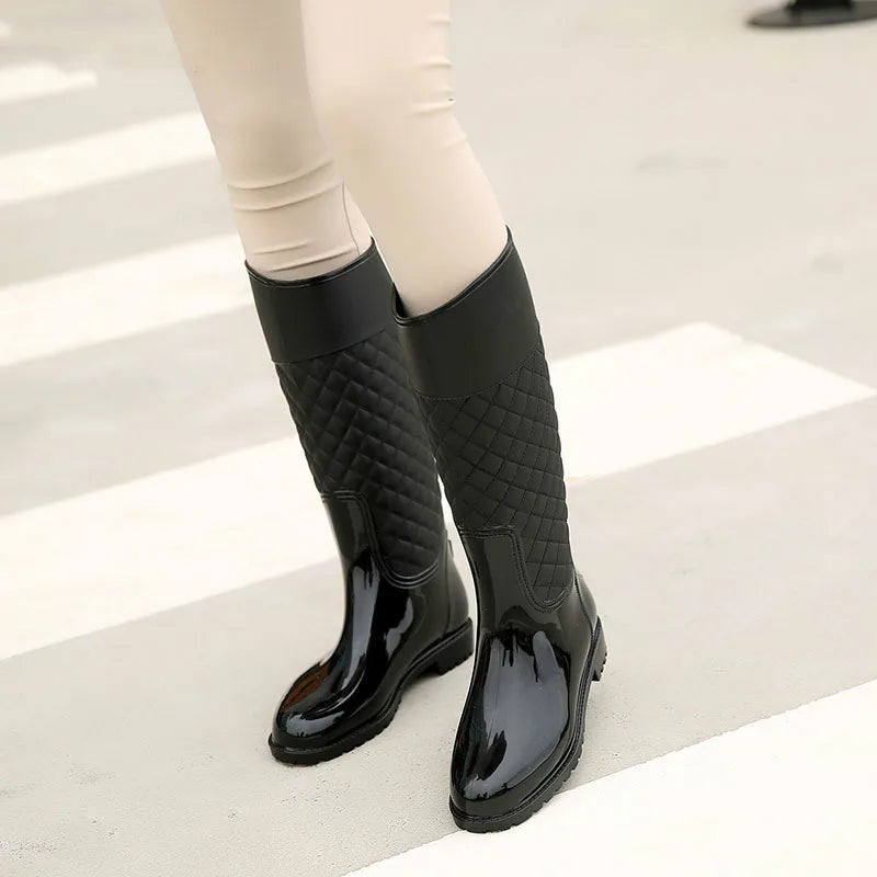 2023 New Women Rain Boots Lady Rain Water Shoes Ourdoor Rainboots  Italianate Pvc Rubber Rainboots Lady Waterproof Shoes