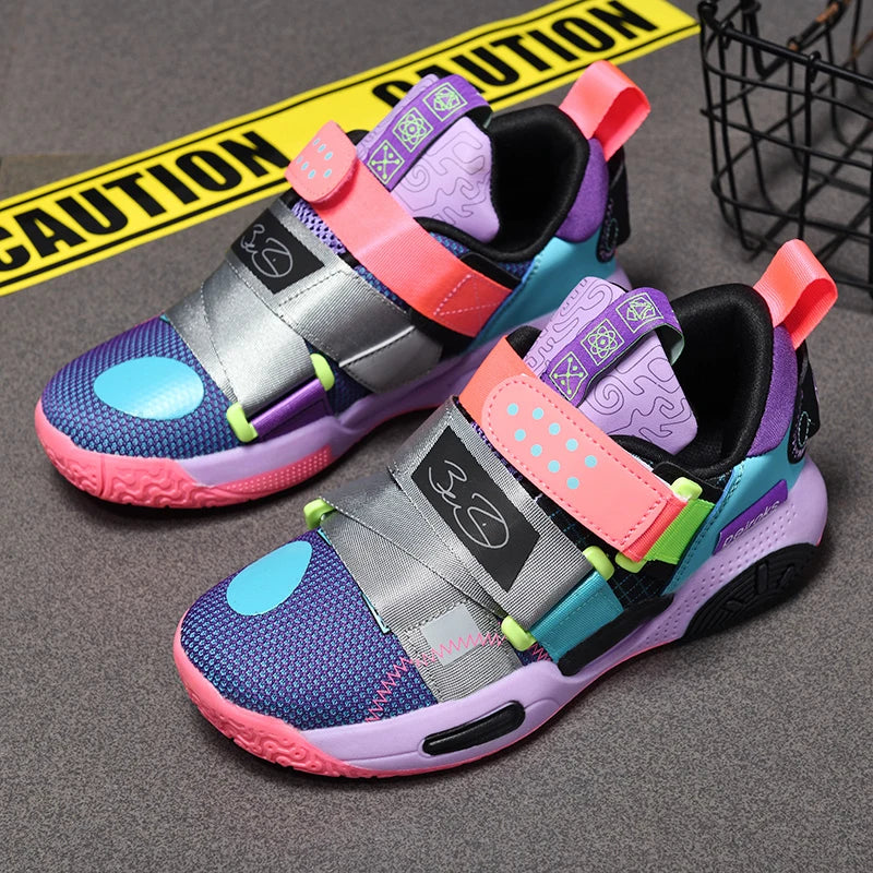 Children Girls Basketball Shoes Cushioned Shock Absorption Comfy Athletic Sports Running Outdoor Non-slip Walking For Kids Boys