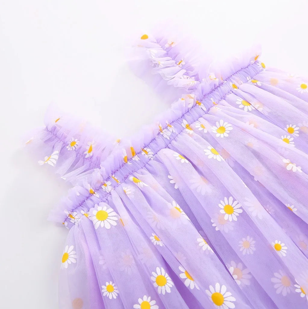 KEAIYOUHUO Summer Baby Girls Dresses Children Sling Daisy Printed Dress For Toddler Girl Princess Wedding Party Birthday Outfits