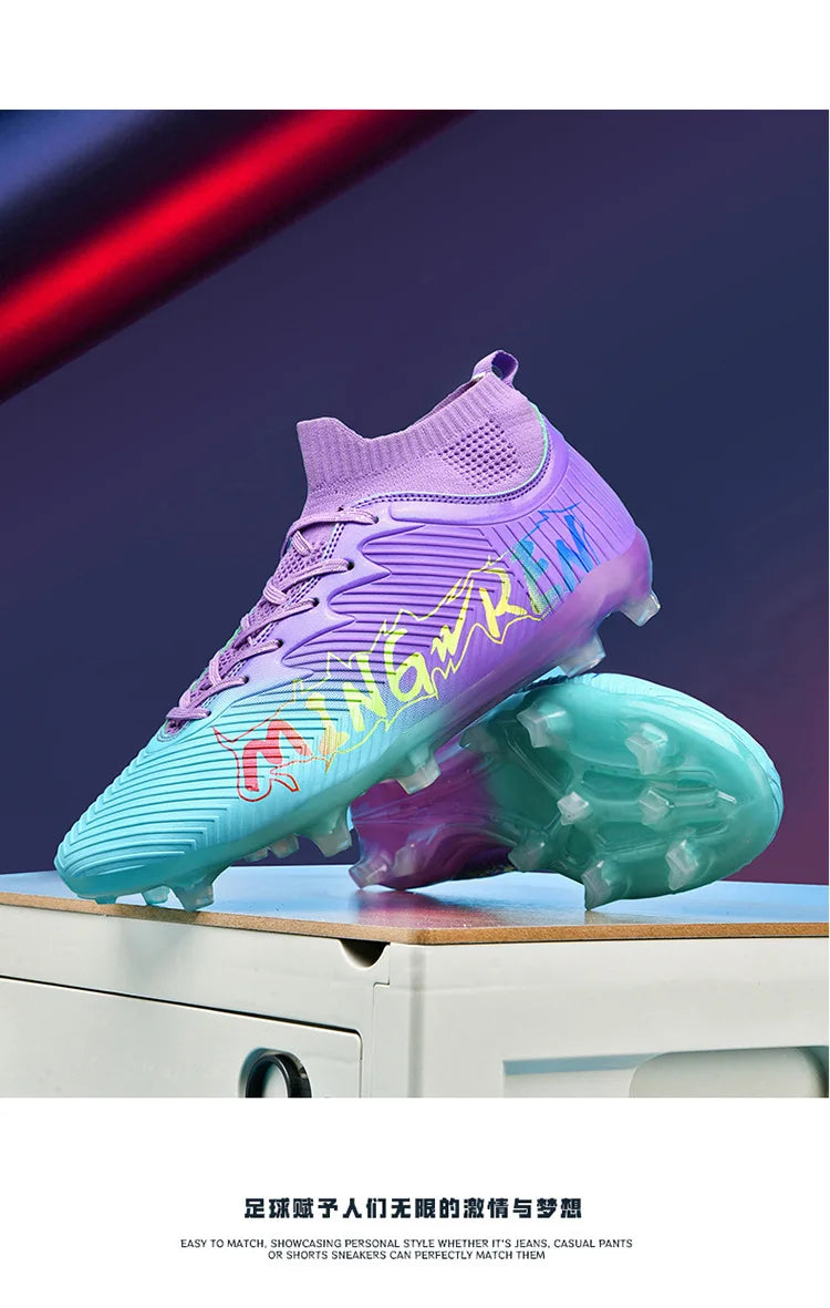 New Low Top Soccer Shoes for Men Teenage Boys Athletic Sports Training Footwear for Students on Lawn and Grass Fields