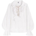 2025 New Women Pirate Shirt Vampire Prince Poet Shirts Medieval Buccaneer Frills Lace Up Renaissance Vintage Gothic Blouse Tops