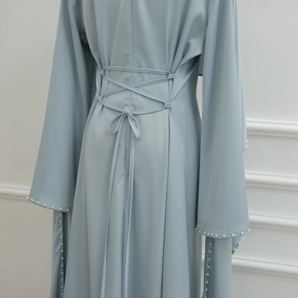 Muslim Dresses Women's Traditional Dresses And Abayas Eid Dubai Evening Dress Pearl Beaded Luxurious Robe Islamic Clothing
