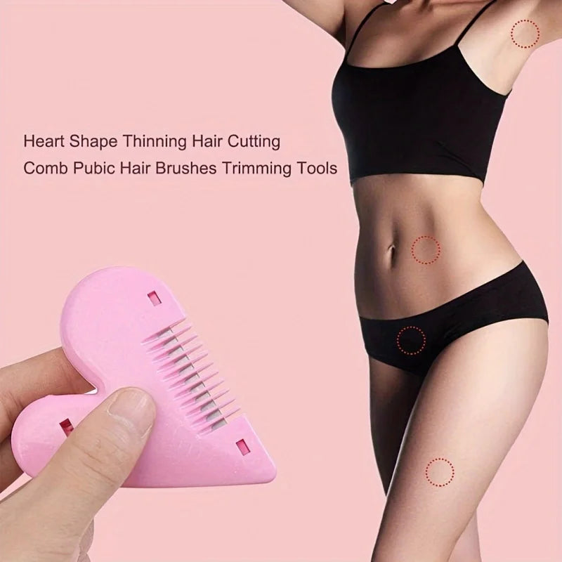1pc Portable Pink Pubic Hair Trimmer for Women - Private and Discreet Shaping Tool with Comb Blade