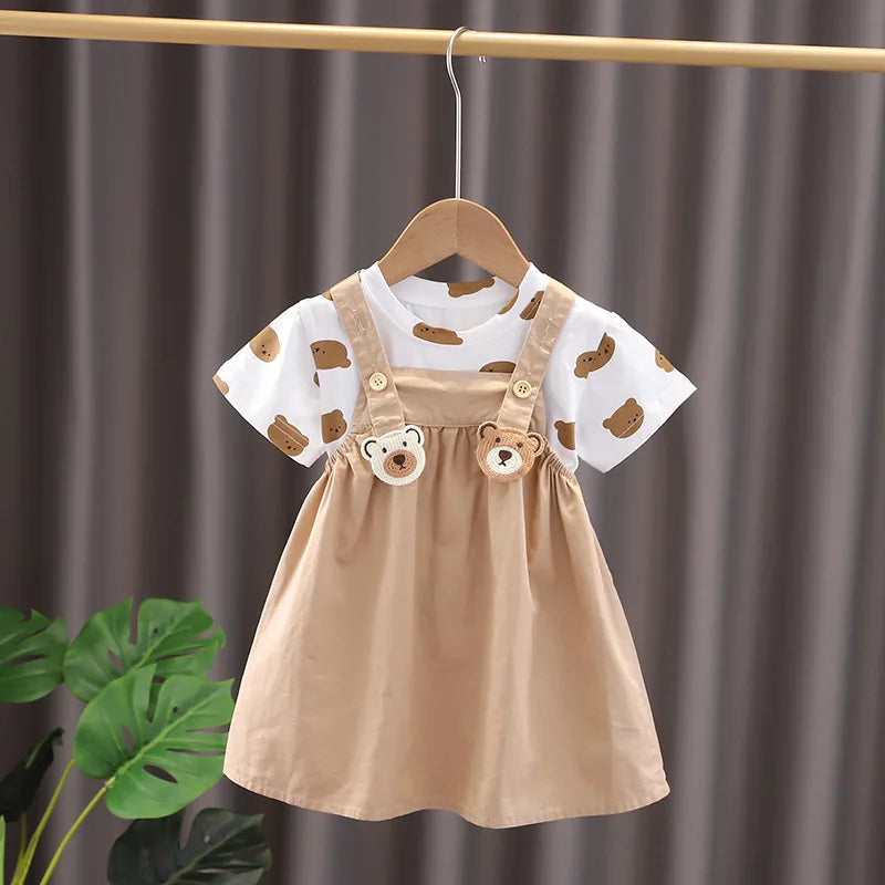 New Summer Baby Boys Fashion Cartoon T-Shirt Overalls 2Pcs/Set Toddler Girl Clothes Suit Children Costume Kids Twins Tracksuits