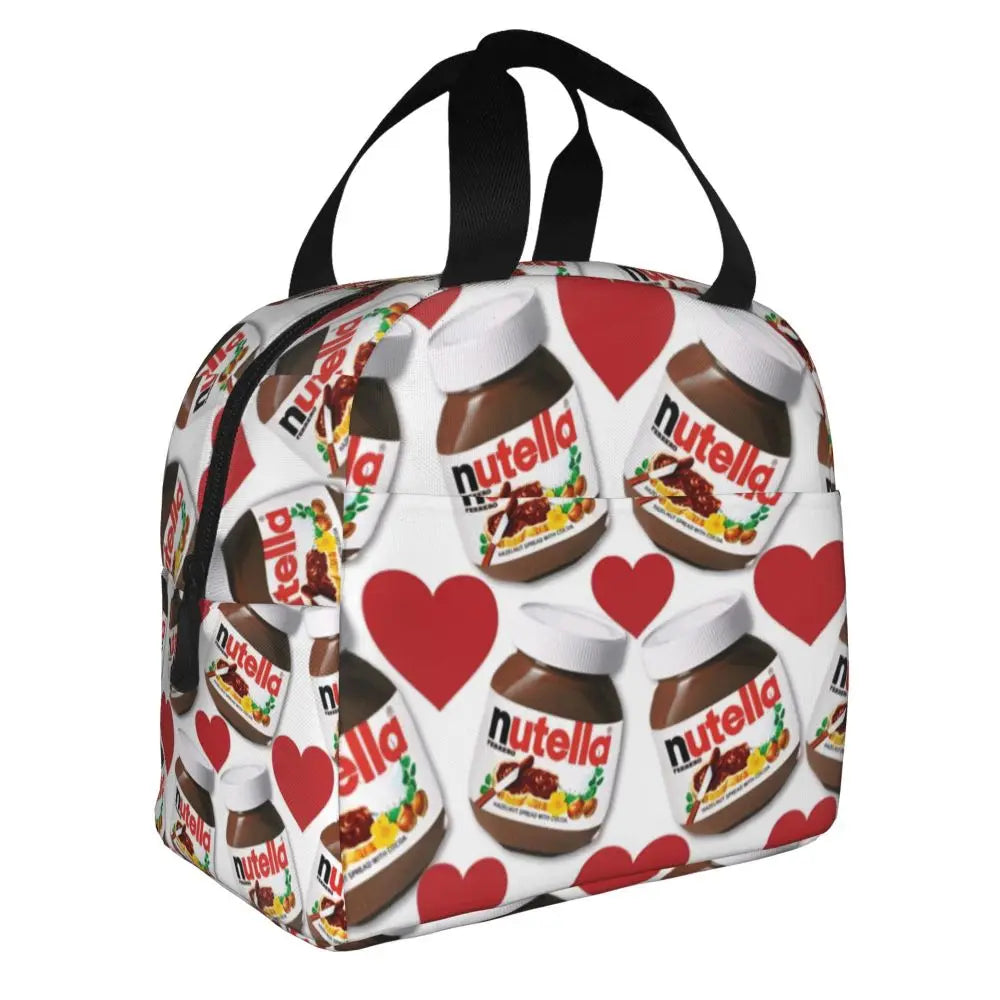 Custom Italy Nutellas Thermal Insulated Lunch Bag Women Portable Lunch Container for Outdoor Picnic Storage Food Box