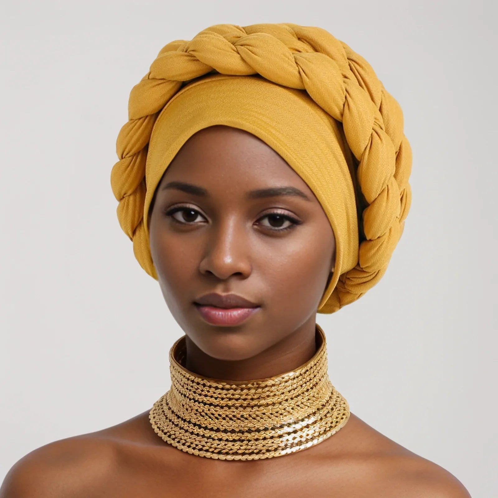 Nigeria Wrap Head Bonnet Ready to Wear Female Headtie Autogele 2024 Soft Fabric Braid Halo Turban Cap African Women's Head Wraps