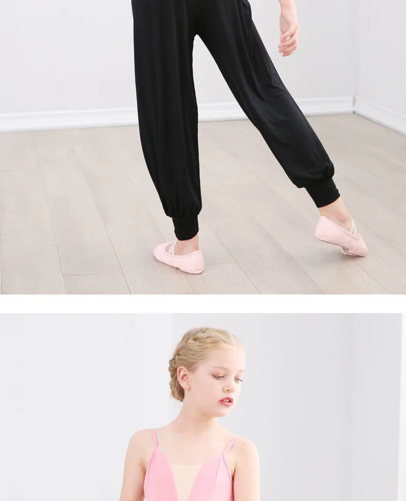 Kid Girl Dance Yoga Full Length Pants Ladies Ballet Belly Dance Trousers Loose Pant Men Women Bloomers Штаны для йоги