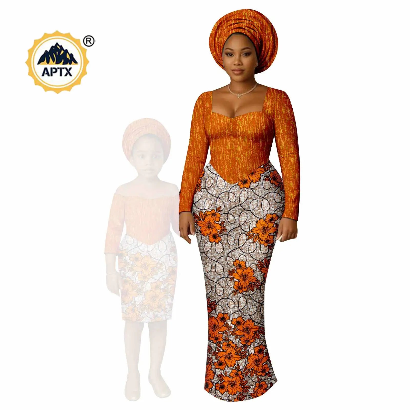 African Print Long Dresses for Women Family Outfits Dashiki Couple Clothes Mom and Daughter Dresses Ankara Outwear 25F029