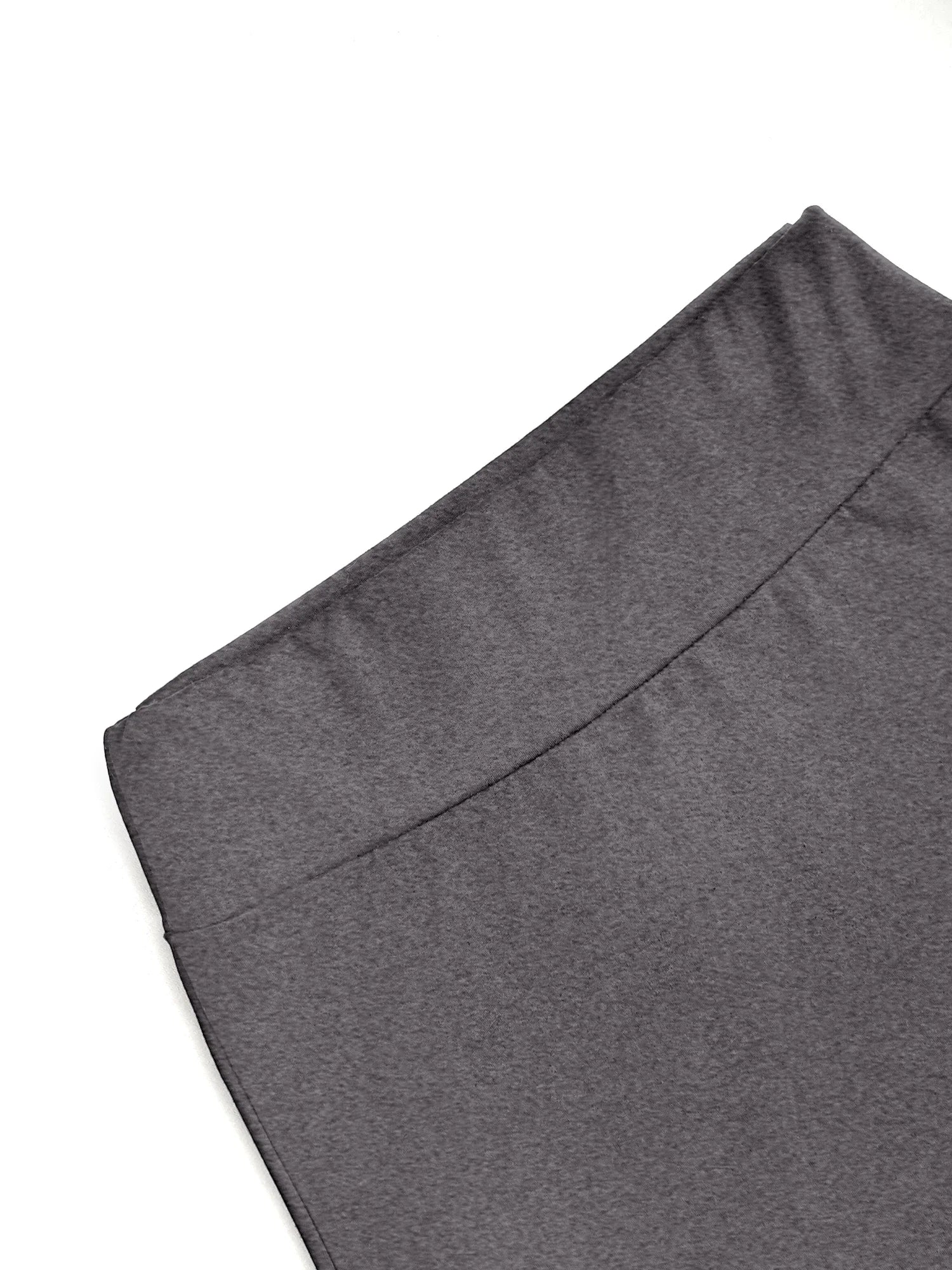 Mature Style Women 2Pcs Outfit, Ribbed Square Neck Crop Top + High Waist Draped A-Line Maxi Skirt