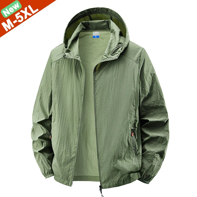 Fast Ship Summer Jackets Men Hooded Windbreaker Coats Camping Sunscreen Clothing Men Ultrathin Fishing Wearing Man Sportswear