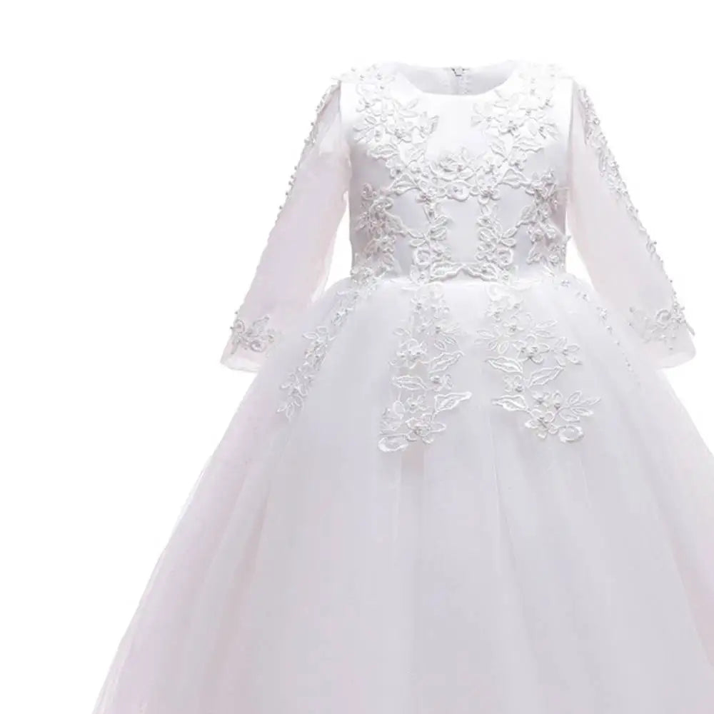 2026 teens girls Formal Dresses For Girls white Princess First Communion Children Clothes Evening luxury Flower Girls bridesmaid