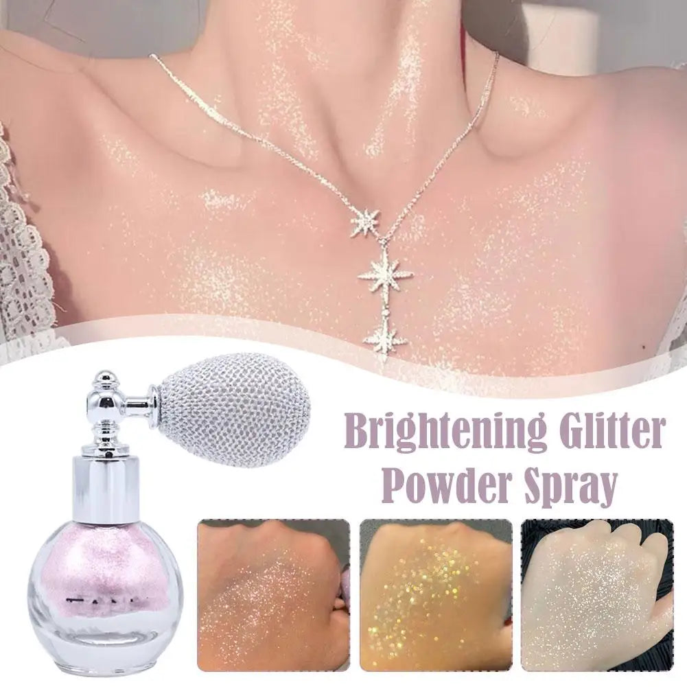 1PC Brightening Glitter Powder Spray For Arms Legs Back Hair Face Highlight Sparkle Powder Makeup Fairy Powder Women Cosmetics