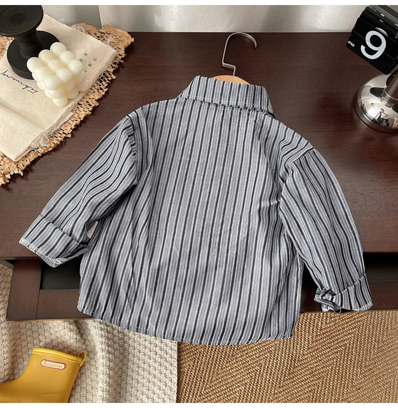 IENENS Kids Shirt Clothes Spring Thin Blouses Clothing Infant Boy Plaid Cotton Tops 1 2 3 4 Years Kids Long Sleeves Shirt
